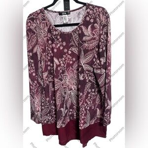 J Lee Floral Top Sz 2XL